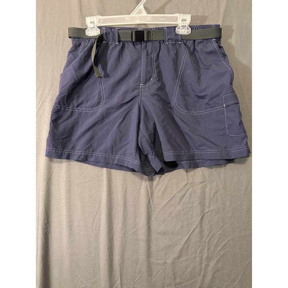 Columbia Mens Navy Blue Nylon Cargo Hiking Shorts with Belt Size XL 5in Inseam